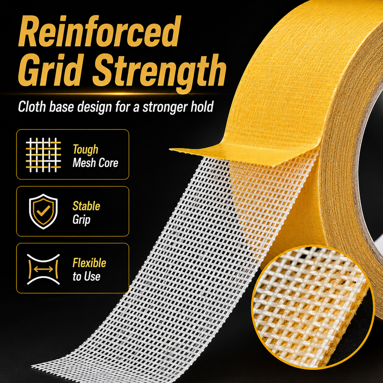 Strong Adhesive Double-sided Gauze Fiber Mesh Tape