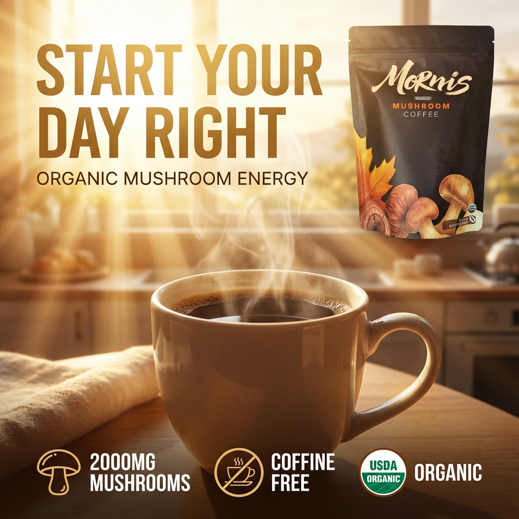 Mornis Organic Mushroom Coffee   30 Servings  6.35oz