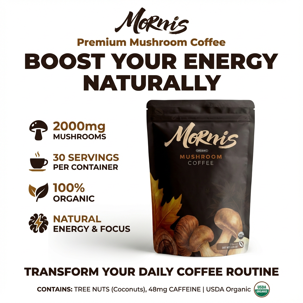 Mornis Organic Mushroom Coffee   30 Servings  6.35oz